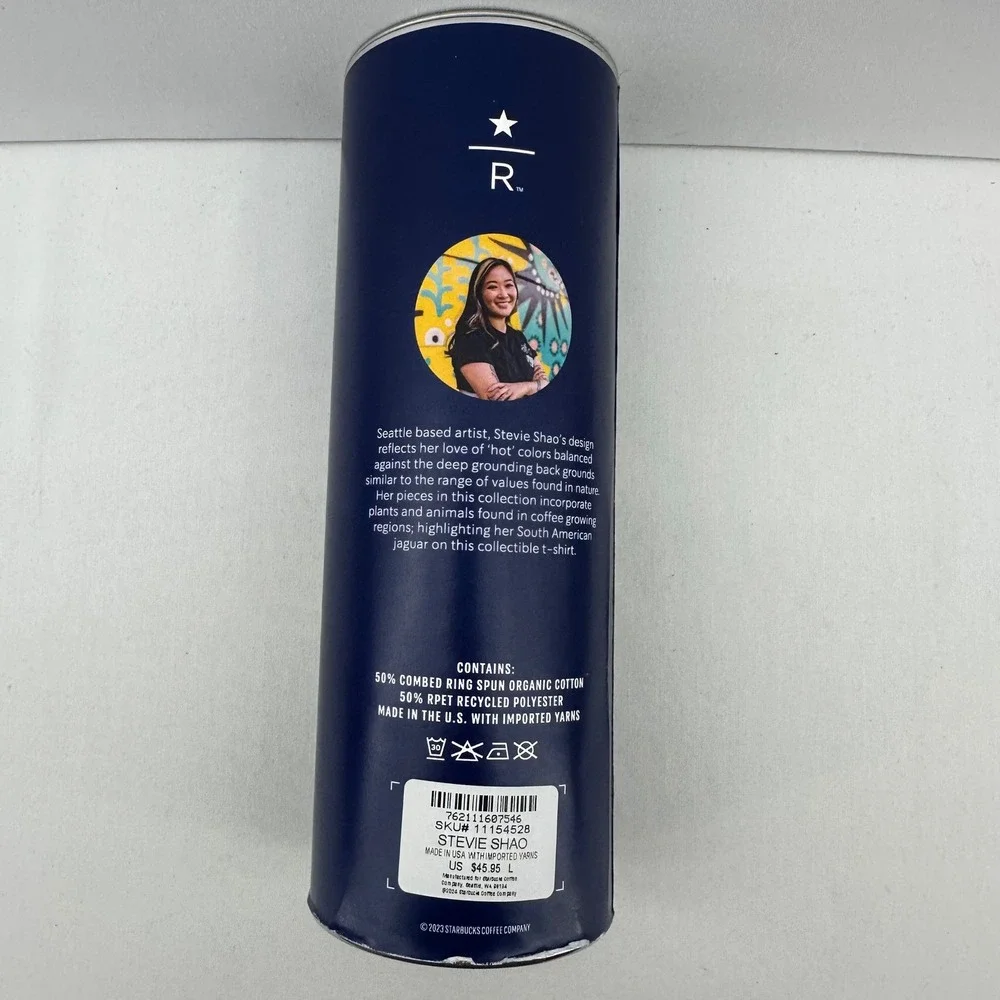 Starbucks Reserve Stevie Shao Collectible T-Shirt Large Artist Edition Tube‎ NWT